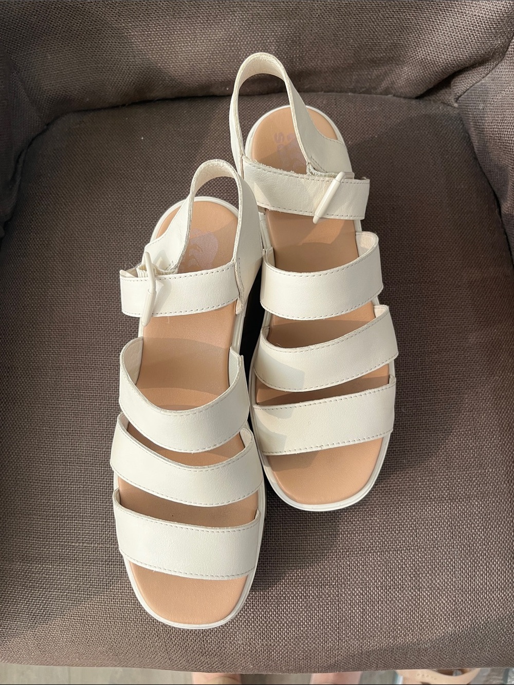 Sorel Cream Platform Strappy Sandals